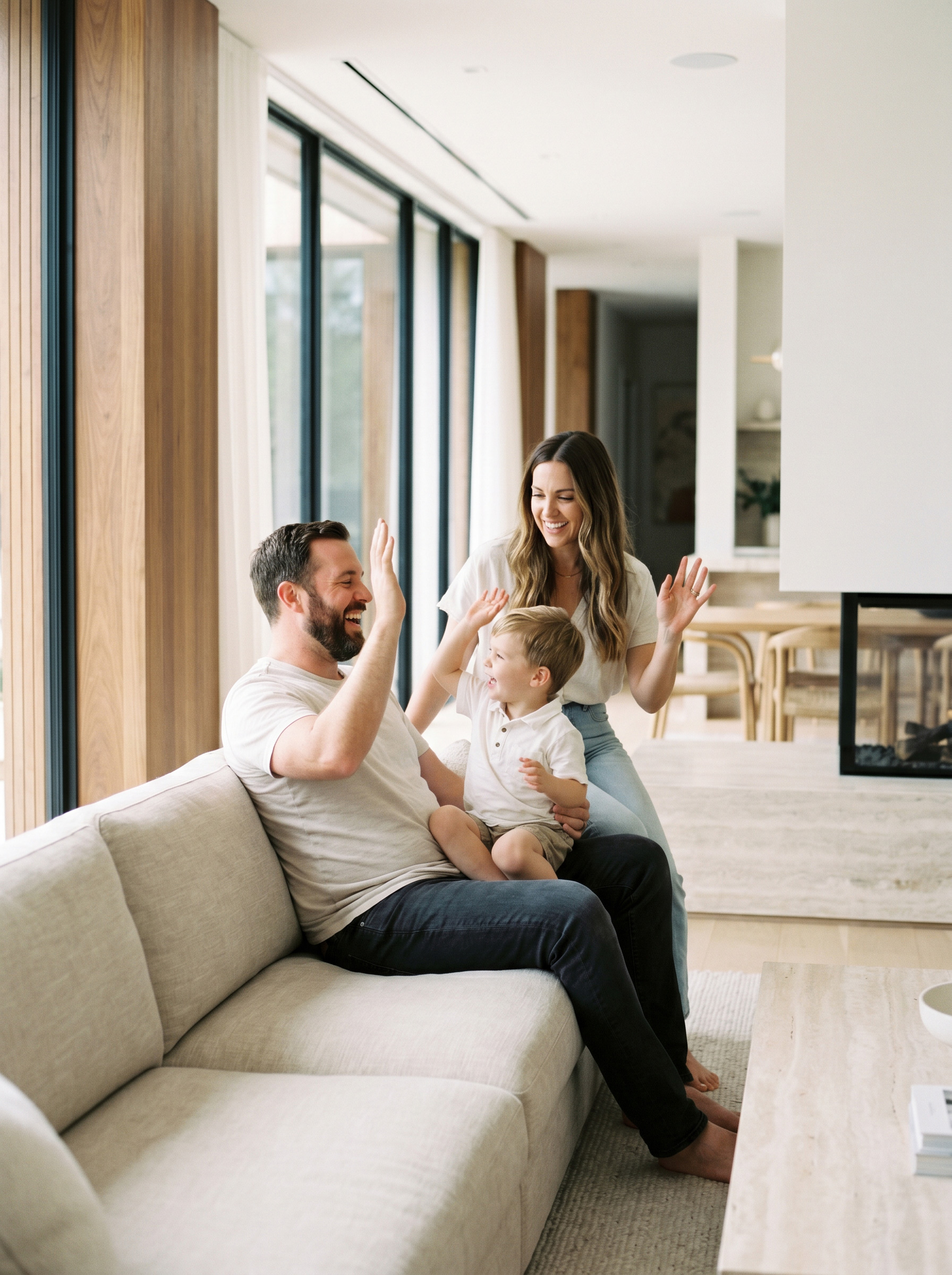 Family spending time together at home